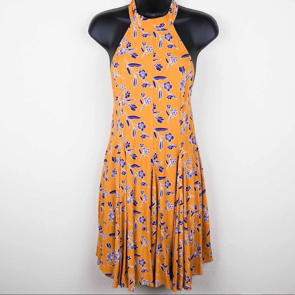 Mustard floral dress